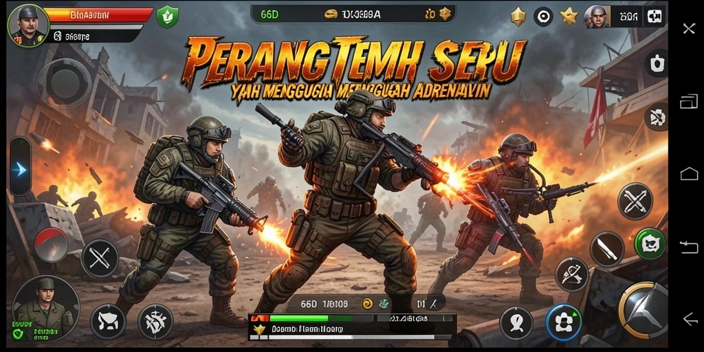 Screenshot gameplay 66D menampilkan pertempuran TPS yang seru.