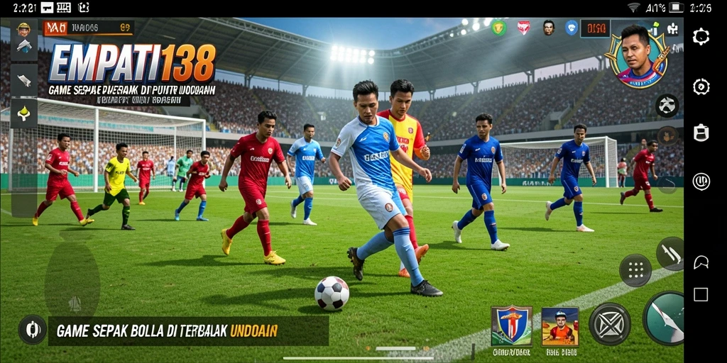 Menampilkan aksi seru gameplay sepak bola di EMPATI138.