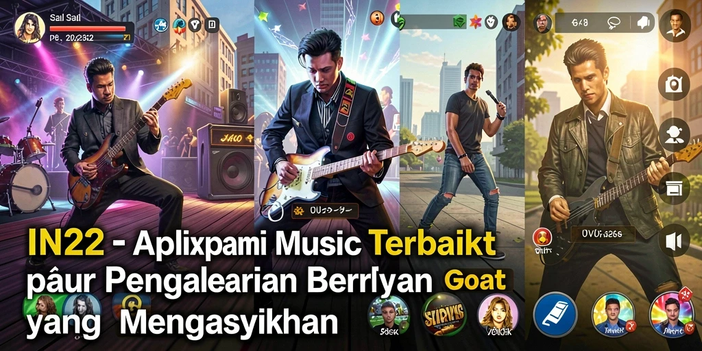 Tampilan menarik dari gameplay interaktif IN22 dengan musik.