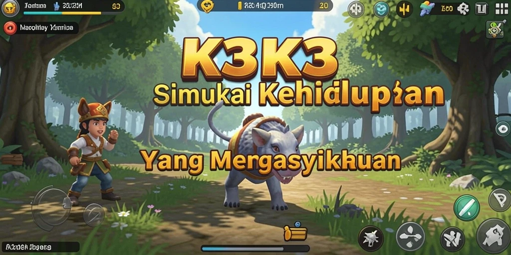 Tampilan gameplay K3K3 dengan interaksi sosial yang menarik.