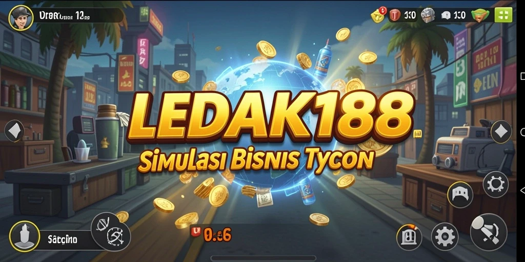 Tampilan gameplay LEDAK188 yang menampilkan pengelolaan bisnis yang seru.