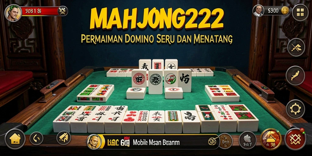 Tampilan menarik gameplay Domino di MAHJONG222.