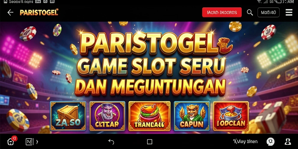 Screenshot gameplay PARISTOGEL dengan tema menarik dan fitur bonus.