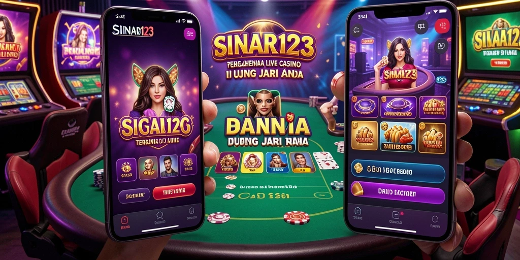 Tampilan gameplay SINAR123 dengan dealer langsung dalam suasana kasino.