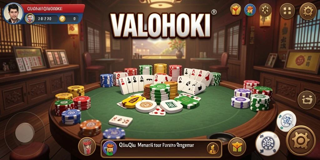 Tampilan gameplay seru dalam permainan QiuQiu VALOHOKI.