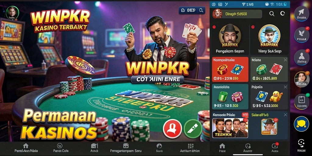 Screenshot utama WINPKR menampilkan gameplay seru permainan Kasino.
