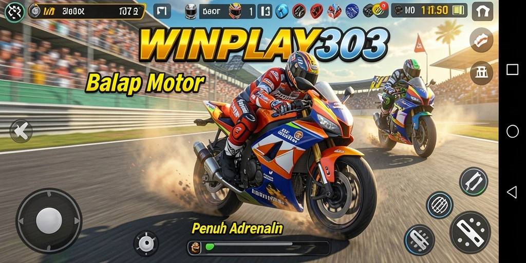 Gameplay seru dalam balap motor cepat dan menegangkan.